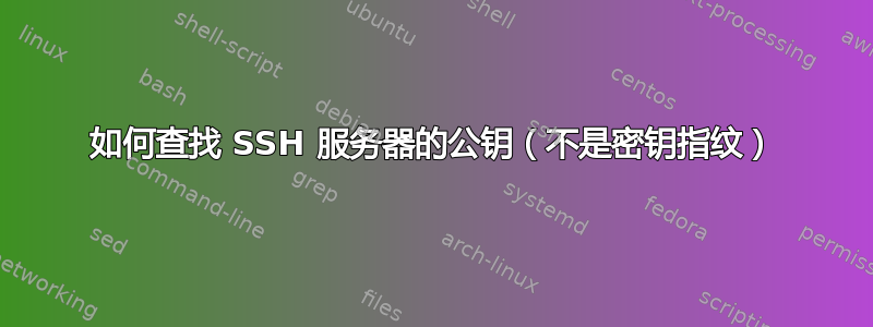 如何查找 SSH 服务器的公钥（不是密钥指纹）