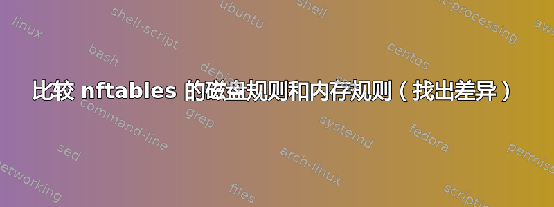 比较 nftables 的磁盘规则和内存规则（找出差异）