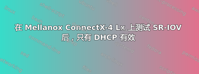 在 Mellanox ConnectX-4 Lx 上测试 SR-IOV 后，只有 DHCP 有效