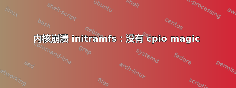 内核崩溃 initramfs：没有 cpio magic