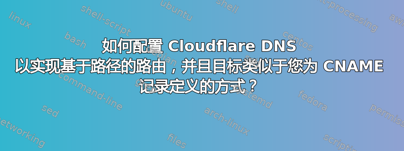 如何配置 Cloudflare DNS 以实现基于路径的路由，并且目标类似于您为 CNAME 记录定义的方式？