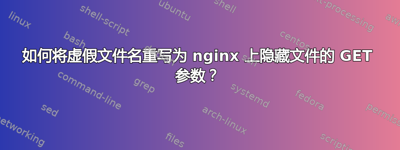 如何将虚假文件名重写为 nginx 上隐藏文件的 GET 参数？