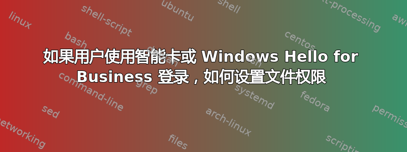 如果用户使用智能卡或 Windows Hello for Business 登录，如何设置文件权限