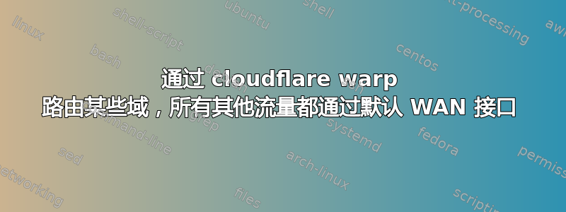 通过 cloudflare warp 路由某些域，所有其他流量都通过默认 WAN 接口