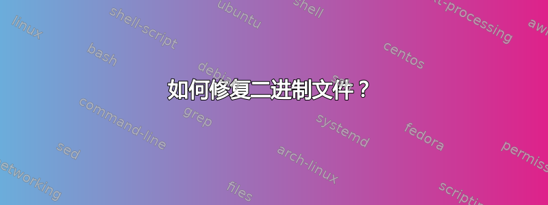 如何修复二进制文件？