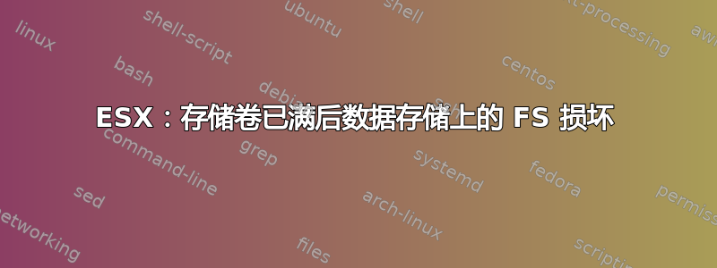 ESX：存储卷已满后数据存储上的 FS 损坏