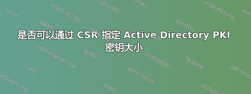 是否可以通过 CSR 指定 Active Directory PKI 密钥大小