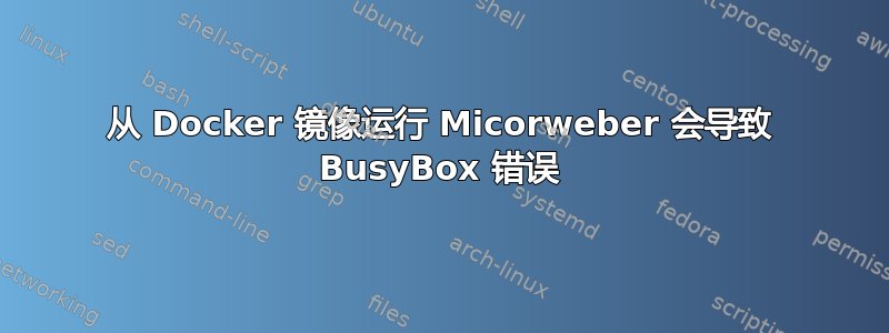 从 Docker 镜像运行 Micorweber 会导致 BusyBox 错误