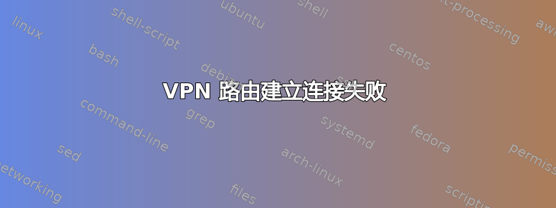 VPN 路由建立连接失败