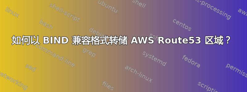 如何以 BIND 兼容格式转储 AWS Route53 区域？