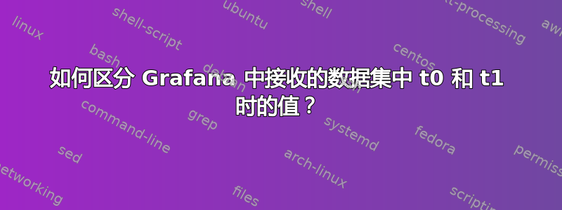 如何区分 Grafana 中接收的数据集中 t0 和 t1 时的值？