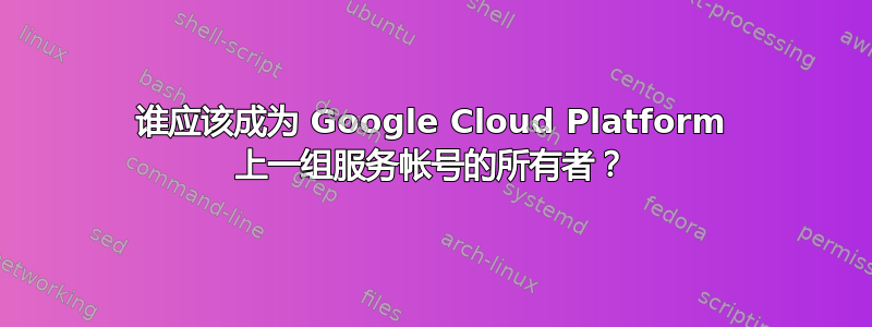 谁应该成为 Google Cloud Platform 上一组服务帐号的所有者？