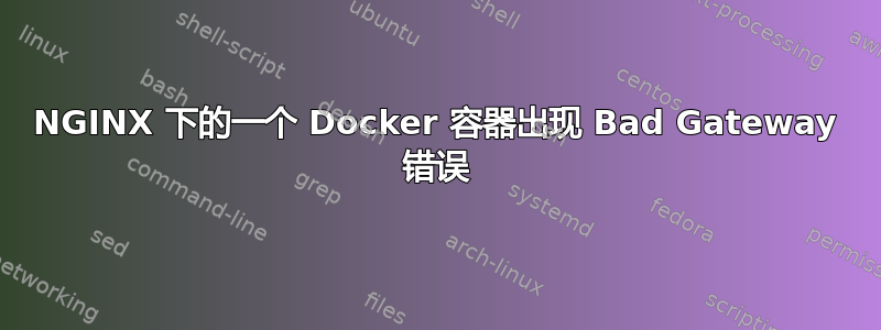 NGINX 下的一个 Docker 容器出现 Bad Gateway 错误