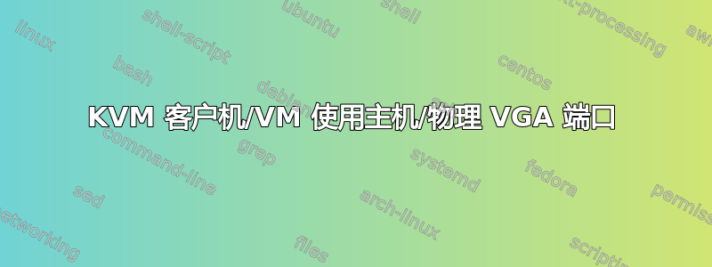 KVM 客户机/VM 使用主机/物理 VGA 端口