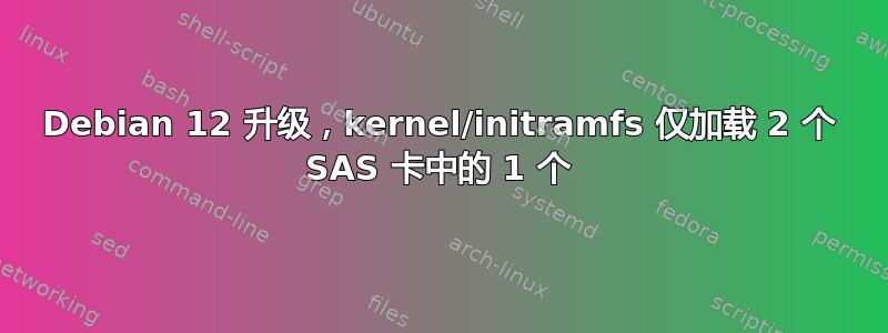 Debian 12 升级，kernel/initramfs 仅加载 2 个 SAS 卡中的 1 个