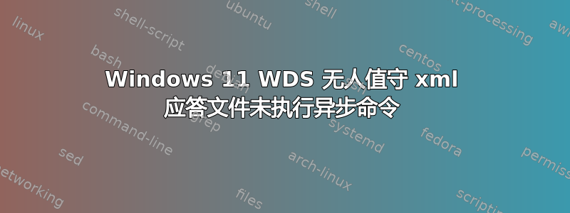 Windows 11 WDS 无人值守 xml 应答文件未执行异步命令