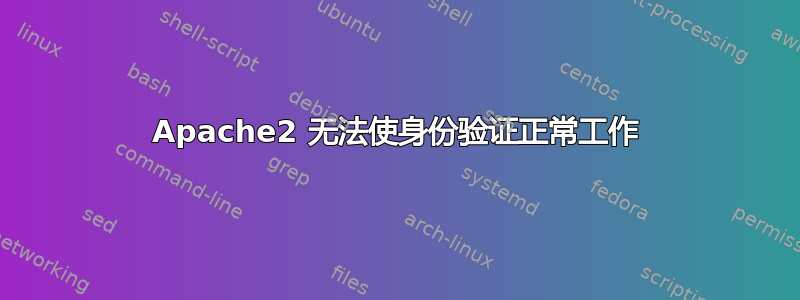 Apache2 无法使身份验证正常工作