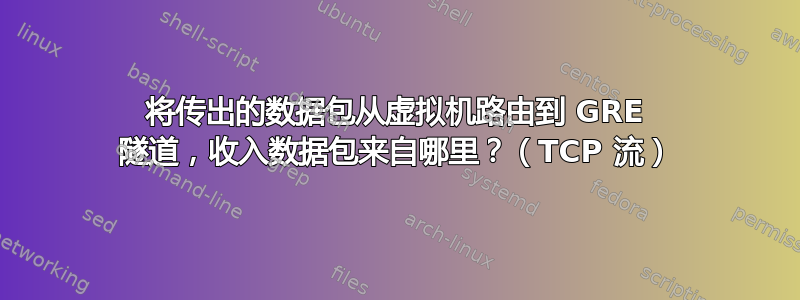 将传出的数据包从虚拟机路由到 GRE 隧道，收入数据包来自哪里？（TCP 流）