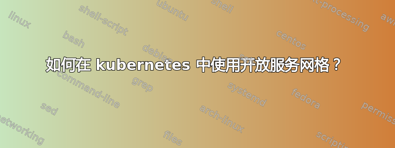 如何在 kubernetes 中使用开放服务网格？