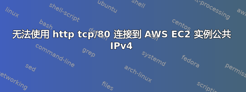 无法使用 http tcp/80 连接到 AWS EC2 实例公共 IPv4