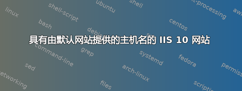 具有由默认网站提供的主机名的 IIS 10 网站