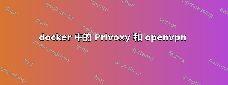 docker 中的 Privoxy 和 openvpn