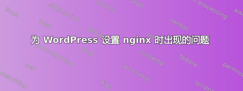 为 WordPress 设置 nginx 时出现的问题