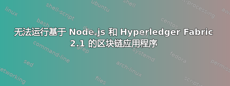 无法运行基于 Node.js 和 Hyperledger Fabric 2.1 的区块链应用程序