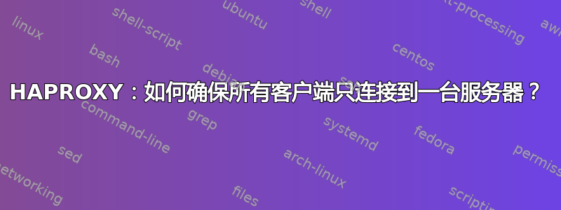 HAPROXY：如何确保所有客户端只连接到一台服务器？