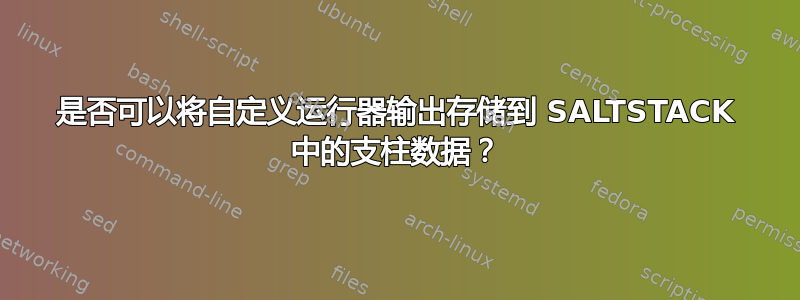 是否可以将自定义运行器输出存储到 SALTSTACK 中的支柱数据？