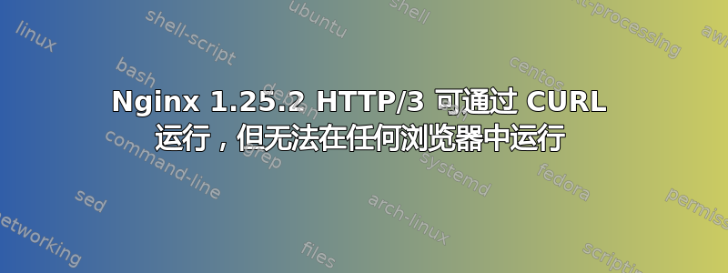 Nginx 1.25.2 HTTP/3 可通过 CURL 运行，但无法在任何浏览器中运行