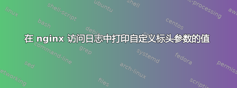 在 nginx 访问日志中打印自定义标头参数的值