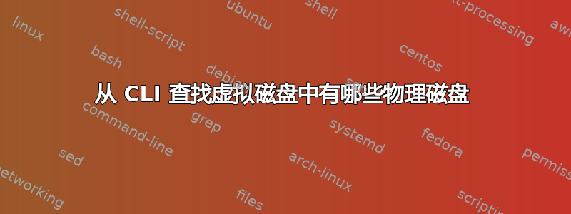 从 CLI 查找虚拟磁盘中有哪些物理磁盘