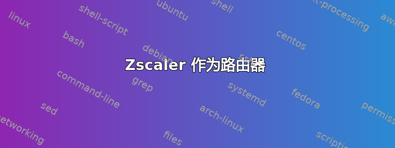 Zscaler 作为路由器