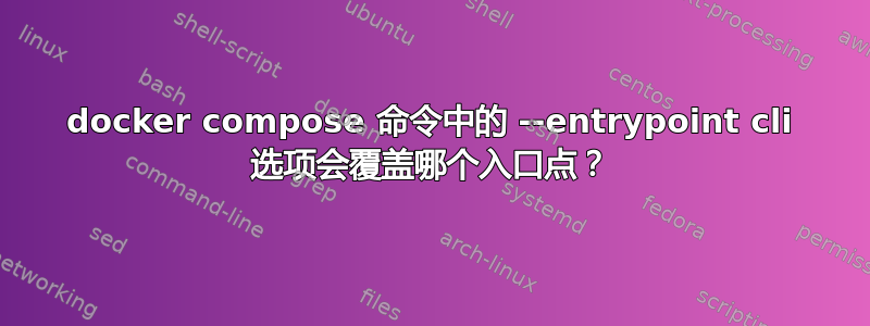 docker compose 命令中的 --entrypoint cli 选项会覆盖哪个入口点？