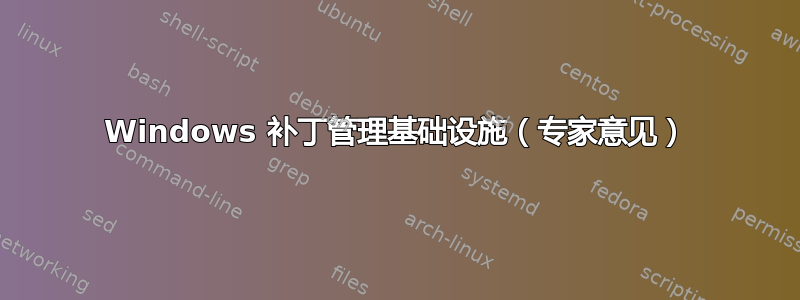 Windows 补丁管理基础设施（专家意见）