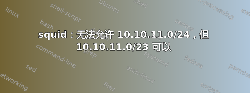 squid：无法允许 10.10.11.0/24，但 10.10.11.0/23 可以