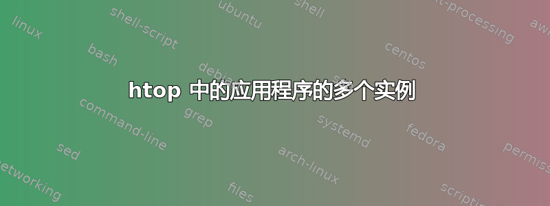 htop 中的应用程序的多个实例