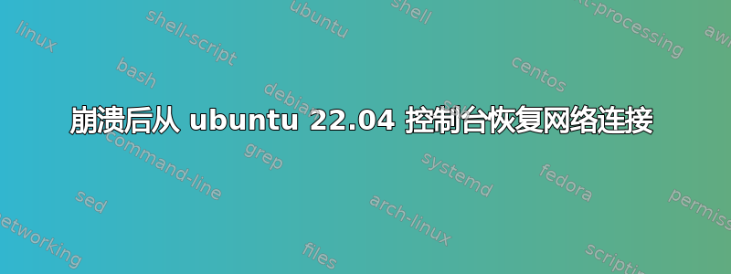 崩溃后从 ubuntu 22.04 控制台恢复网络连接