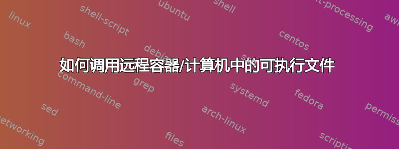 如何调用远程容器/计算机中的可执行文件