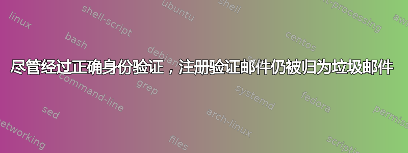 尽管经过正确身份验证，注册验证邮件仍被归为垃圾邮件