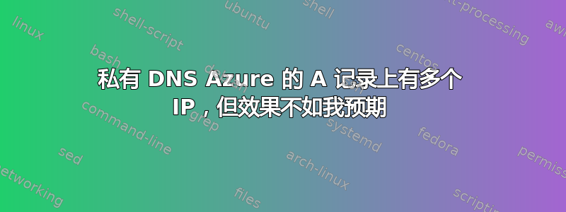 私有 DNS Azure 的 A 记录上有多个 IP，但效果不如我预期