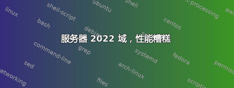 服务器 2022 域，性能糟糕