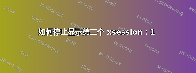 如何停止显示第二个 xsession：1