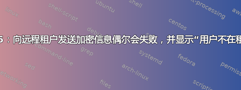 MS365：向远程租户发送加密信息偶尔会失败，并显示“用户不在租户中”