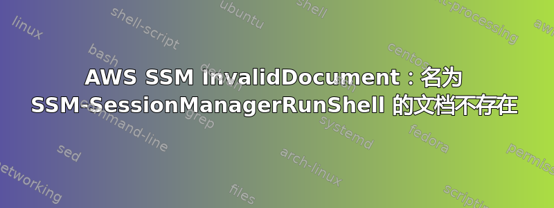 AWS SSM InvalidDocument：名为 SSM-SessionManagerRunShell 的文档不存在