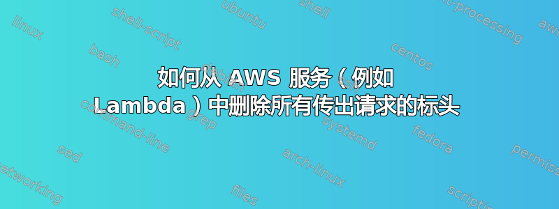 如何从 AWS 服务（例如 Lambda）中删除所有传出请求的标头