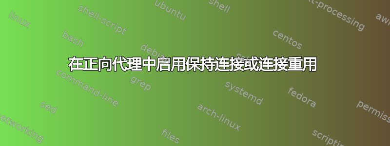 在正向代理中启用保持连接或连接重用