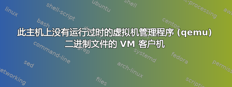 此主机上没有运行过时的虚拟机管理程序 (qemu) 二进制文件的 VM 客户机