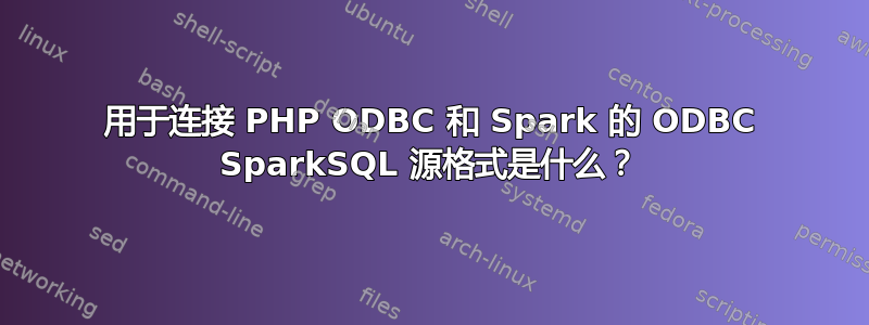 用于连接 PHP ODBC 和 Spark 的 ODBC SparkSQL 源格式是什么？